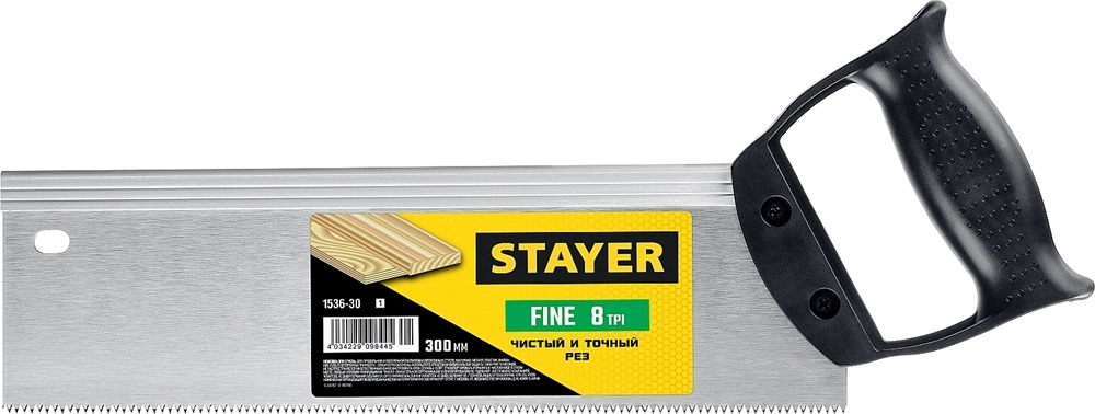 STAYER  Fine, 300 мм, ножовка для стусла c обушком (1536-30) 1536-30_z01