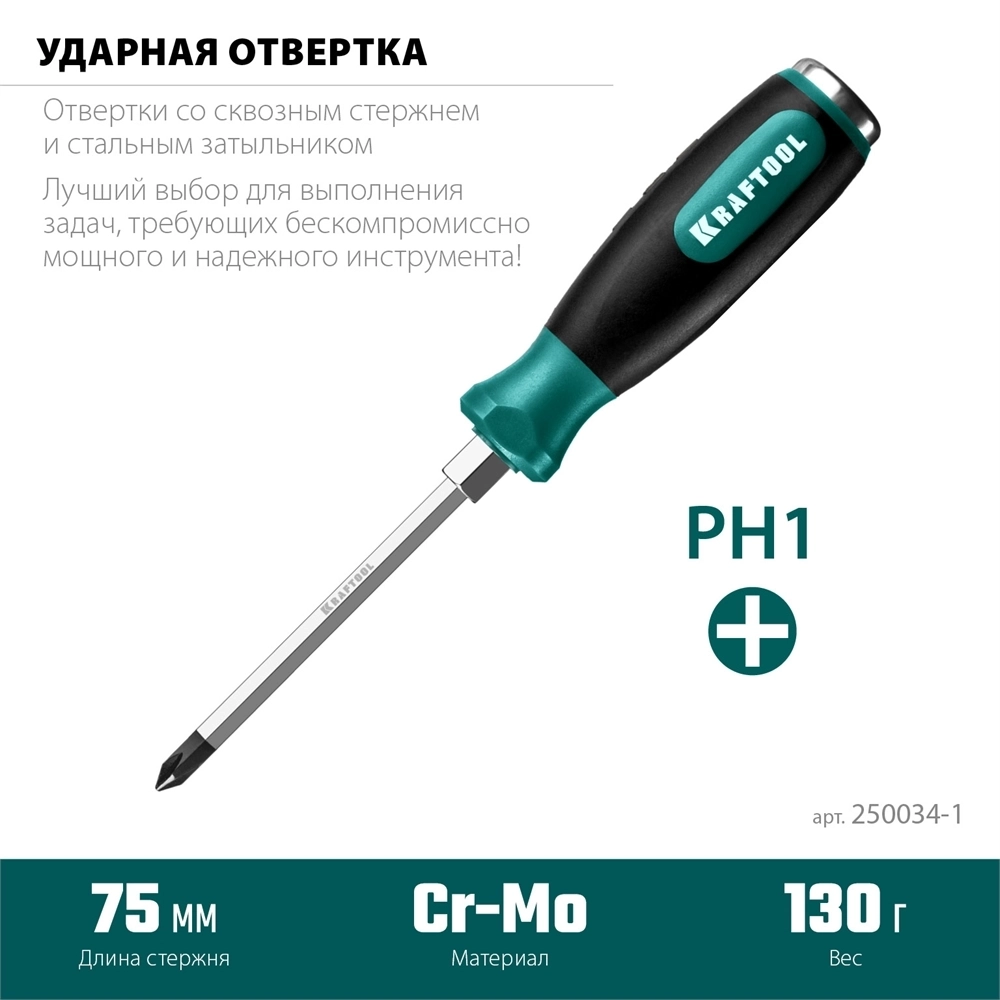 KRAFTOOL  Impact PH1, ударная отвертка (250034-1) 250034-1