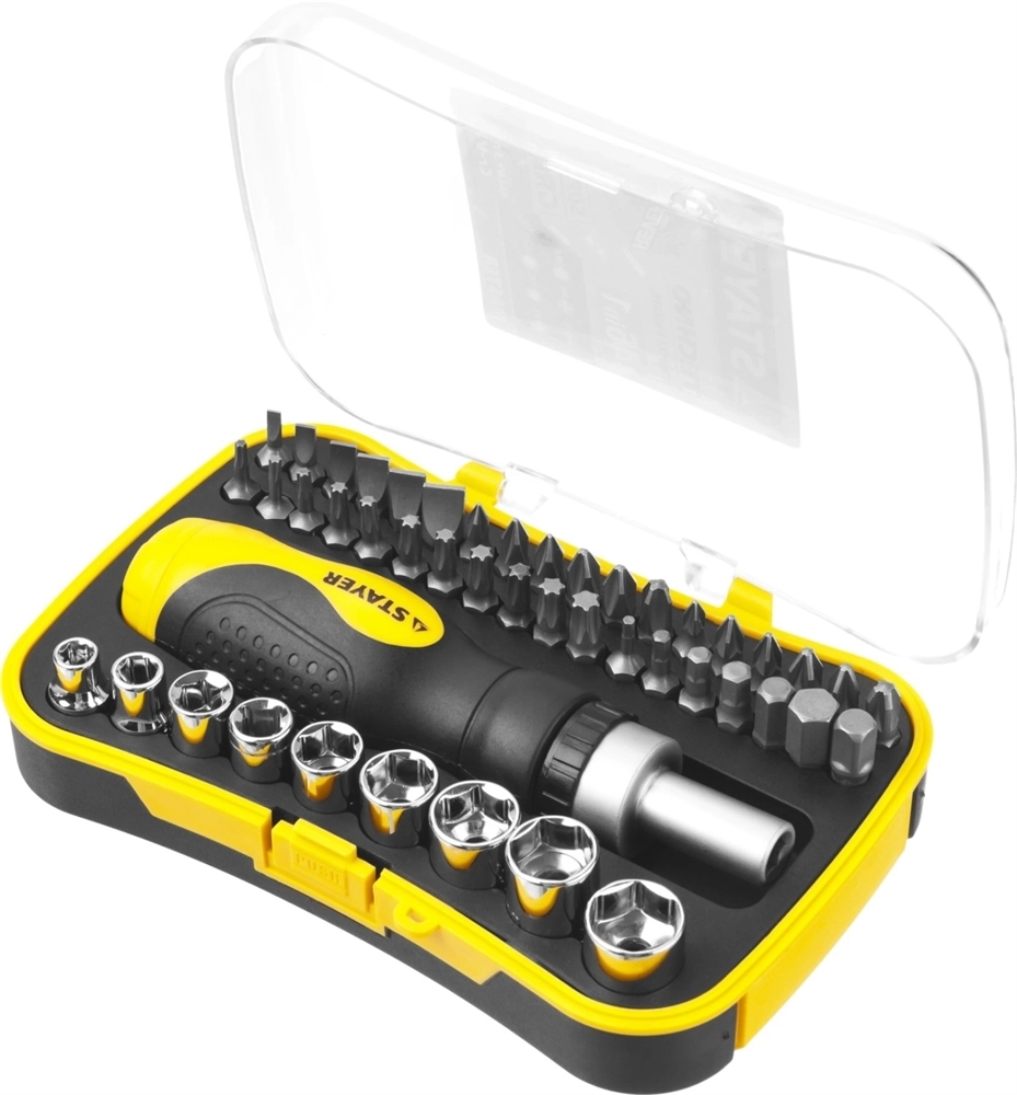 STAYER  Compact-46, 46 предм., реверсивная отвертка с насадками (25084-H46) 25084-H46