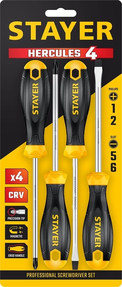 STAYER  Hercules, 4 предм., набор отверток (2513-H4) 2513-H4_z02