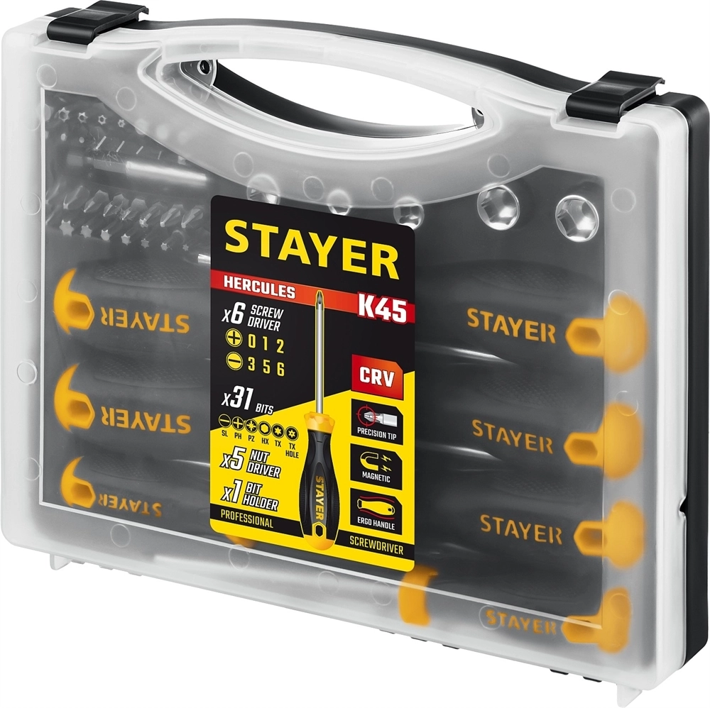 STAYER  Max Range Pro, 32 предм., набор отверток с насадками (25134-H18) 25134-H18_z02