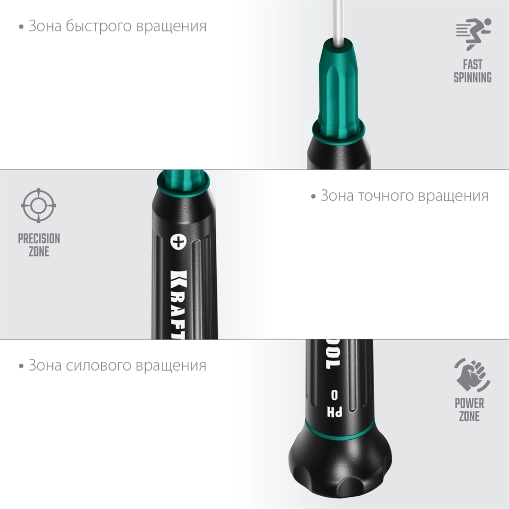 KRAFTOOL  Precision PH0, отвертка для точных работ (25682-0) 25682-0