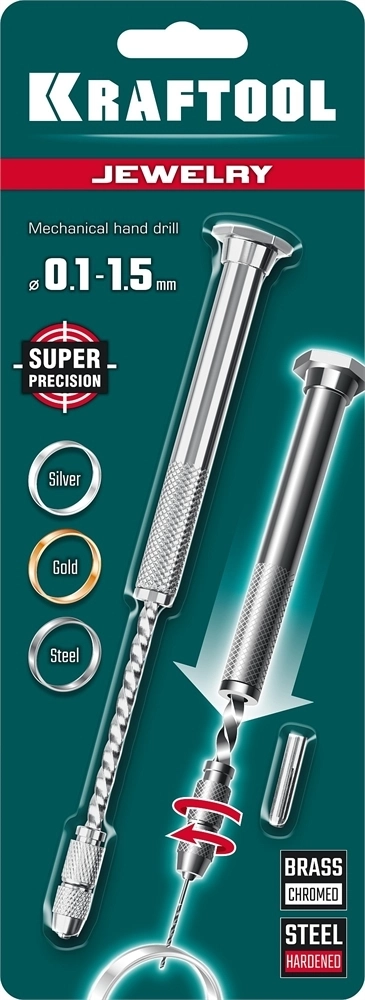 KRAFTOOL  Jewelry, d 0.1 - 1.5 мм, ручная дрель (29024) 29024