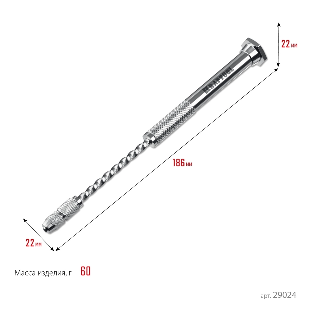 KRAFTOOL  Jewelry, d 0.1 - 1.5 мм, ручная дрель (29024) 29024