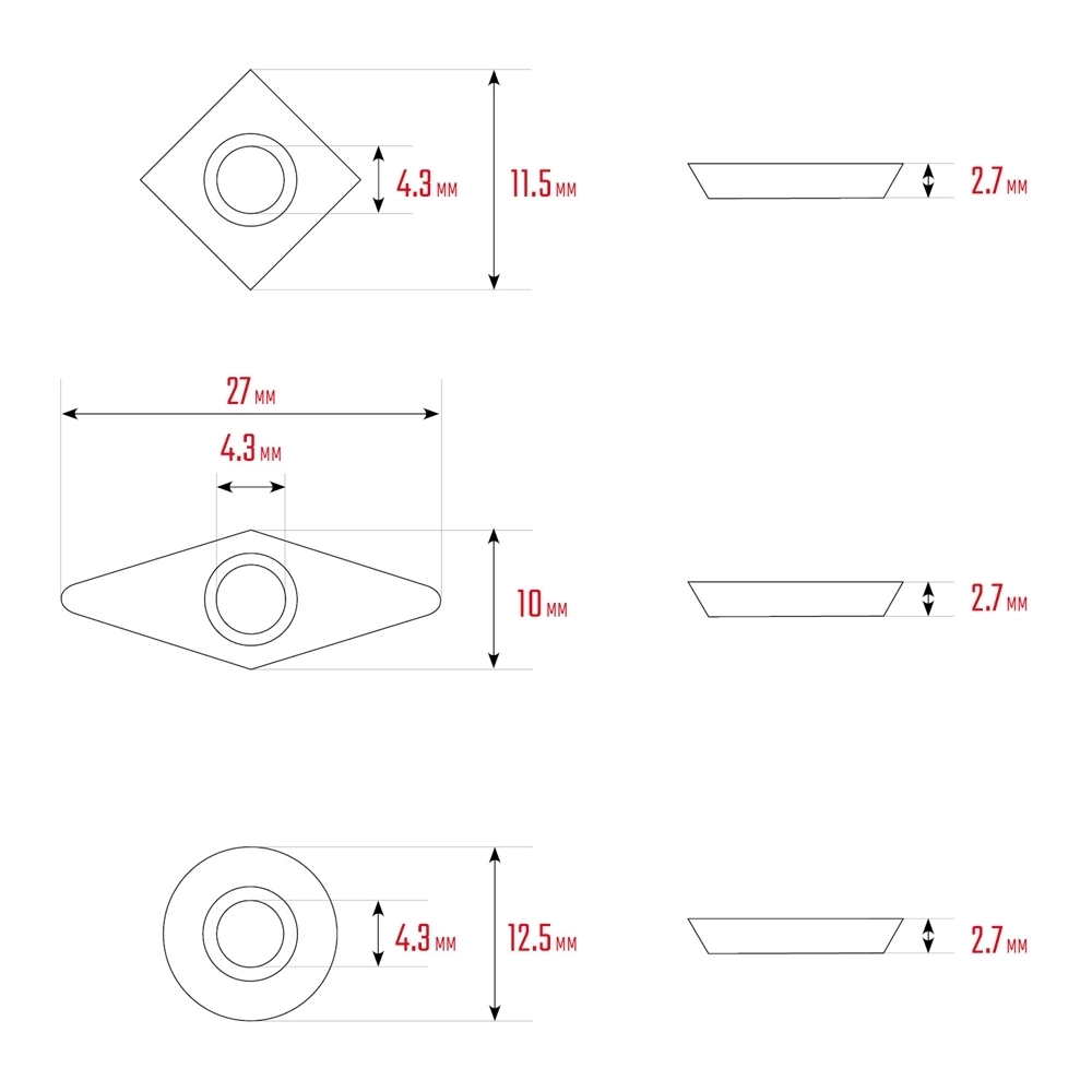 KRAFTOOL  Precision-3, 3 предм., набор ручных резцов по дереву (18369) 18369