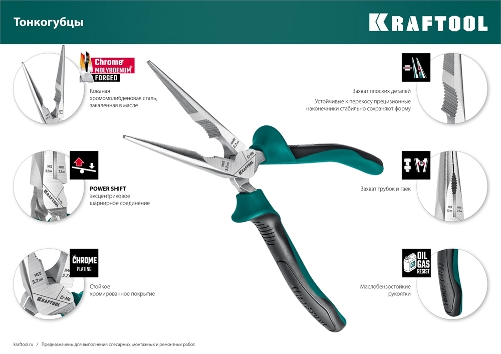 KRAFTOOL  4 предм., набор губцевого инструмента (22012) 22012