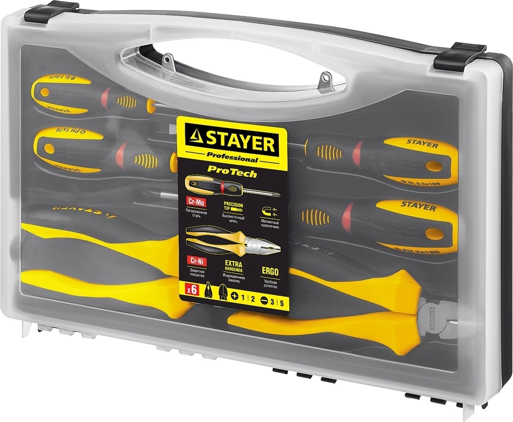 STAYER  Hercules, 6 предм., набор губцевого инструмента (2202-H6) 2202-H6
