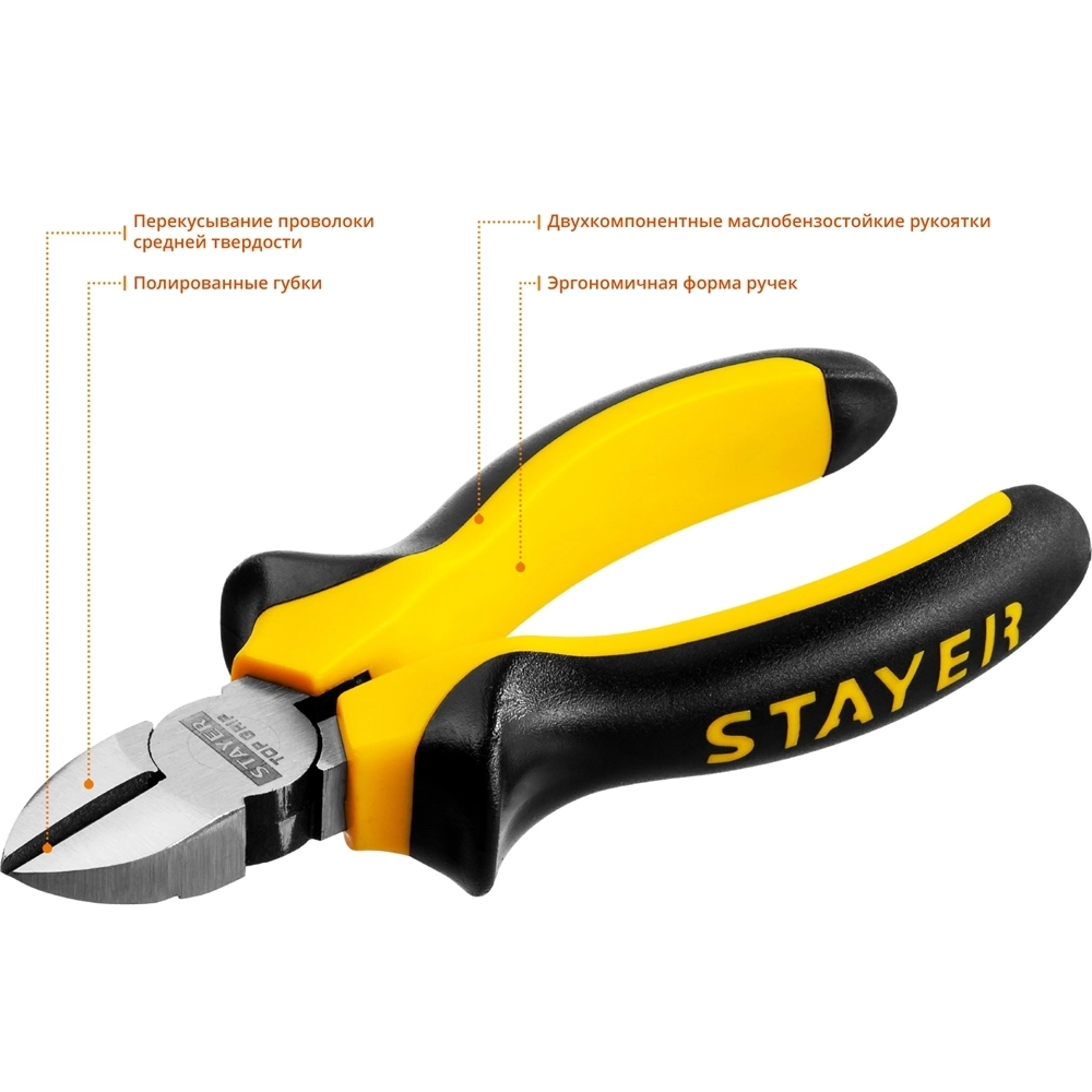 STAYER  TOPGrip,  140 мм, бокорезы (2205-5-14) 2205-5-14_z02