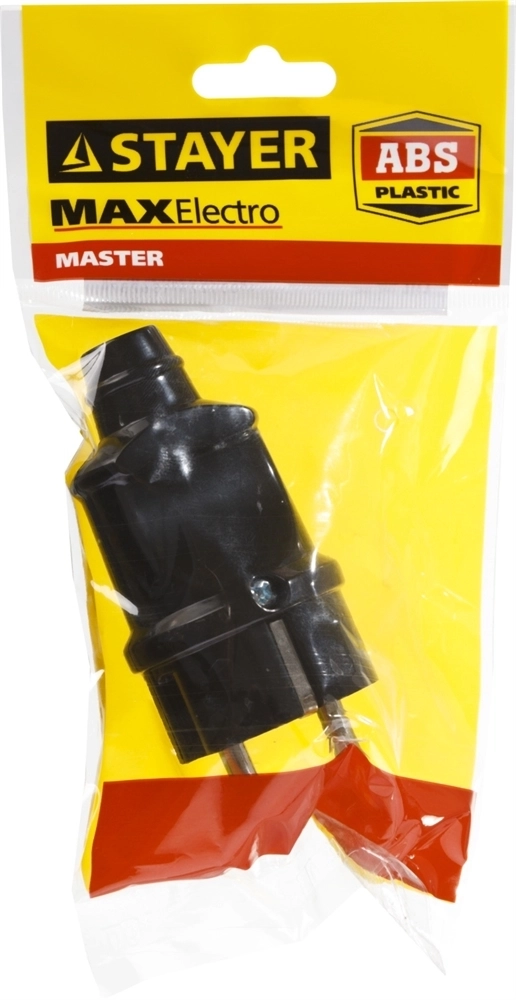 STAYER  MAXElectro, черная, 16 А/220 В, 1300 Вт, прямая вилка (55160-B) 55160-B