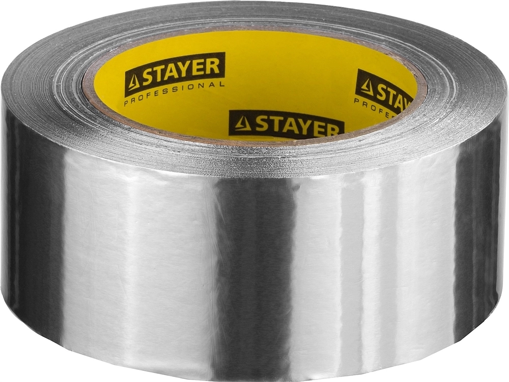 STAYER  ProTape, 75 мм, 50 м, до 120 °С, самоклеящаяся алюминиевая лента, Professional (12268-75-50) 12268-75-50