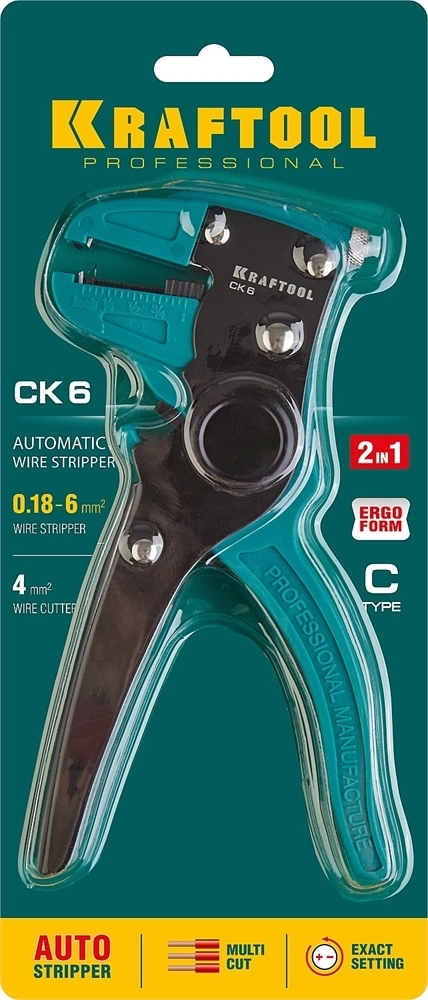 KRAFTOOL  CK-6, 0.2 - 6 мм2, автоматический стриппер (22630) 22630