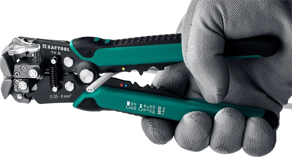 KRAFTOOL  TK-8, 0.05 - 8 мм2, автоматический стриппер (22637) 22637