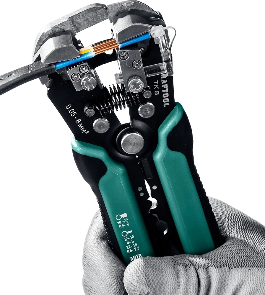 KRAFTOOL  TK-8, 0.05 - 8 мм2, автоматический стриппер (22637) 22637