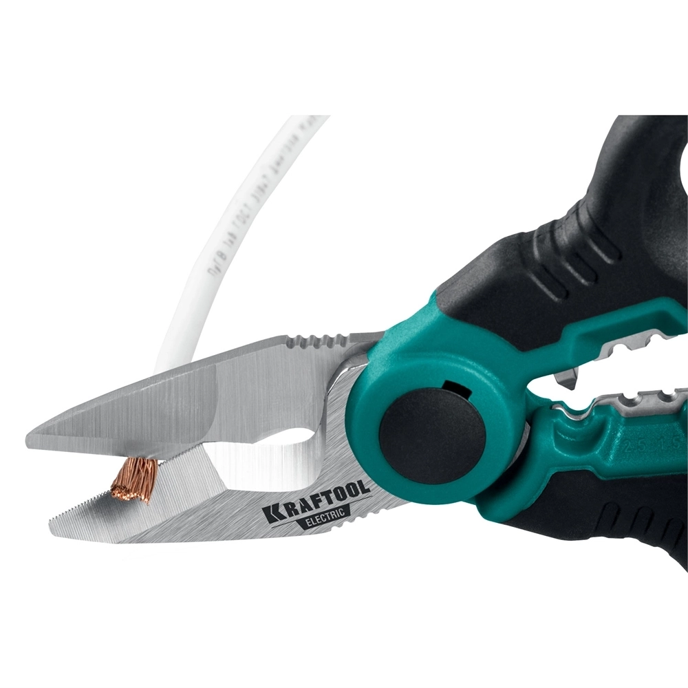 KRAFTOOL  ELECTRIC, 4 в 1, 160 мм, с чехлом, ножницы электрика (23356) 23356