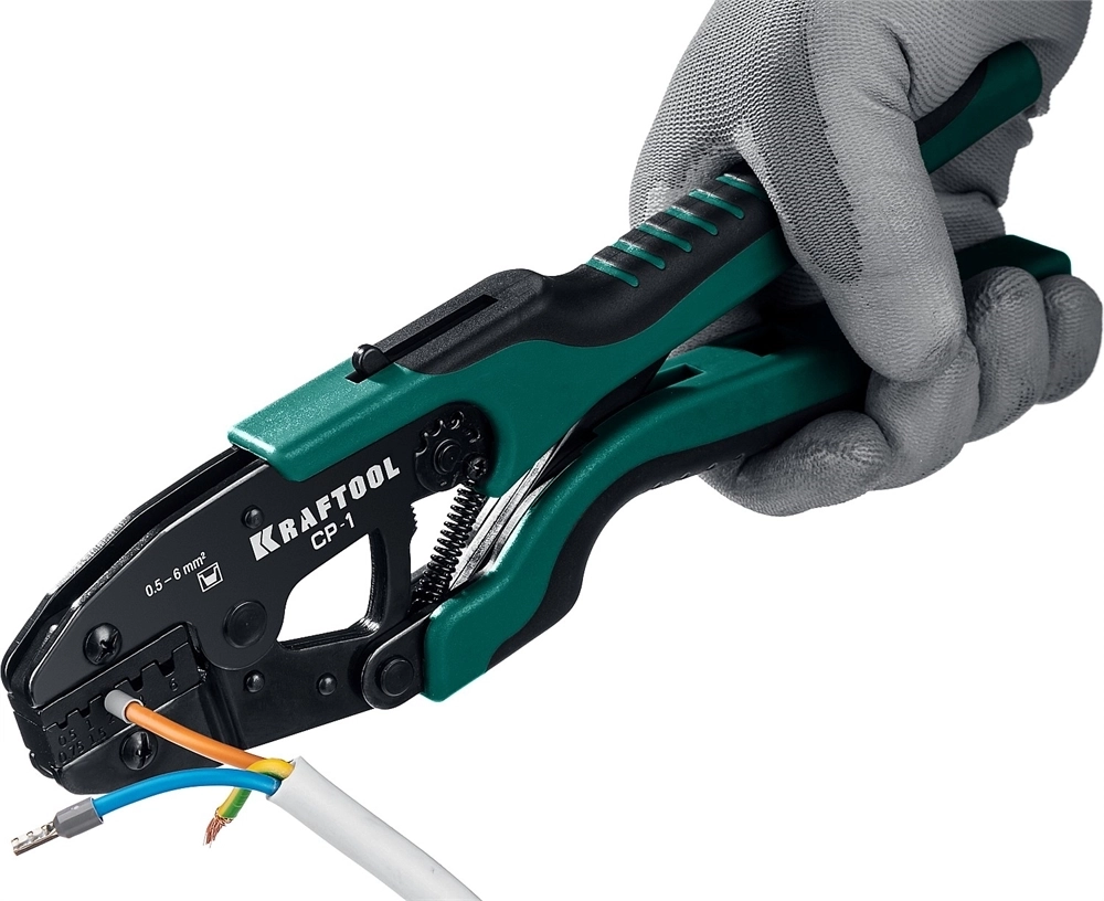 KRAFTOOL  CP-1, 0.5 - 6 мм2, для втулочных наконечников, пресс-клещи (45461-1) 45461-1