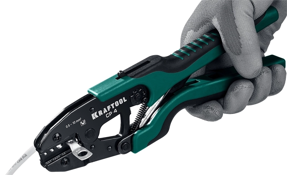 KRAFTOOL  CP-4, 0.5 - 10 мм2, для медных наконечников и гильз, пресс-клещи (45461-4) 45461-4