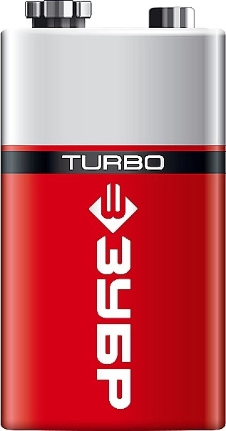 ЗУБР  TURBO, 6LR61 (крона), 1 шт, 9 В, алкалиновая батарейка (59219) 59219_z01