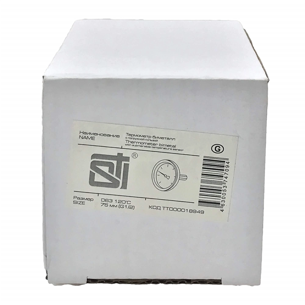 Термометр биметалл погружной STI ∅63 120°C (L75) т тт000018949