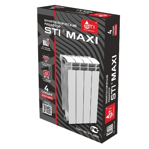 Биметаллический радиатор STI MAXI 500/100 4 сек. т тт000014706
