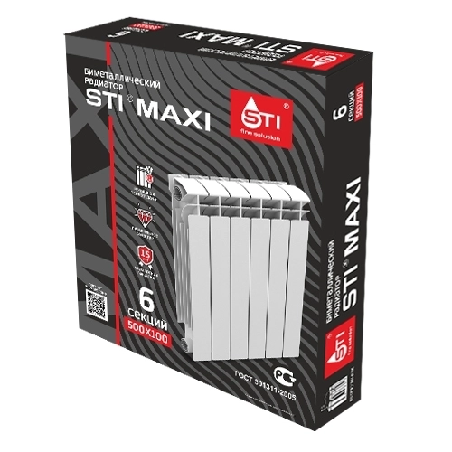 Биметаллический радиатор STI MAXI 500/100 6 сек. т тт000014707