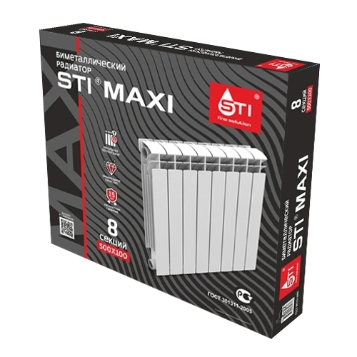 Биметаллический радиатор STI MAXI 500/100 8 сек. т тт000014708