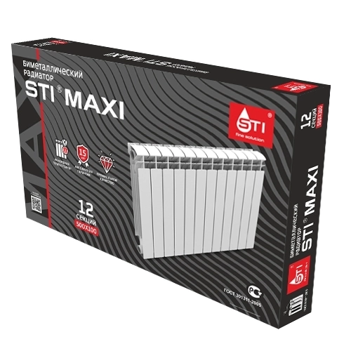 Биметаллический радиатор STI MAXI 500/100 12 сек. т тт000014710
