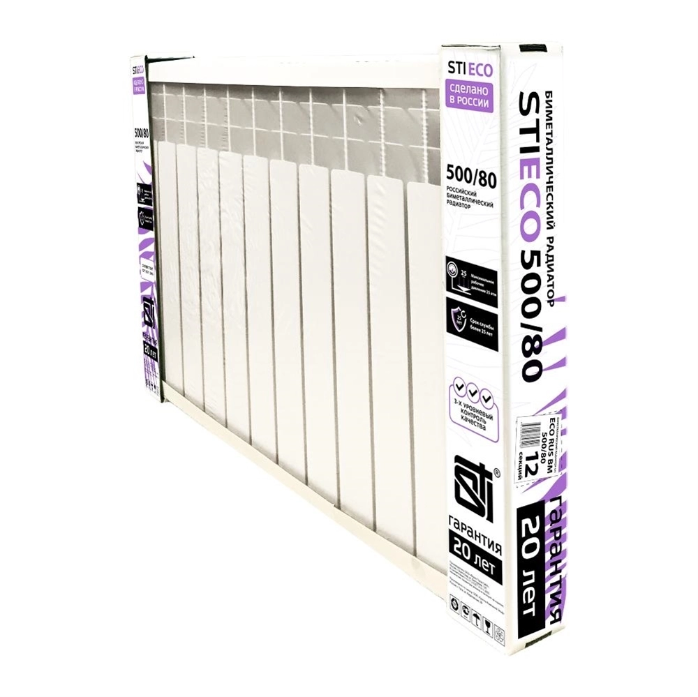 Биметаллический радиатор STI ECO RUS BM 500/80 12 сек. т тт000015896