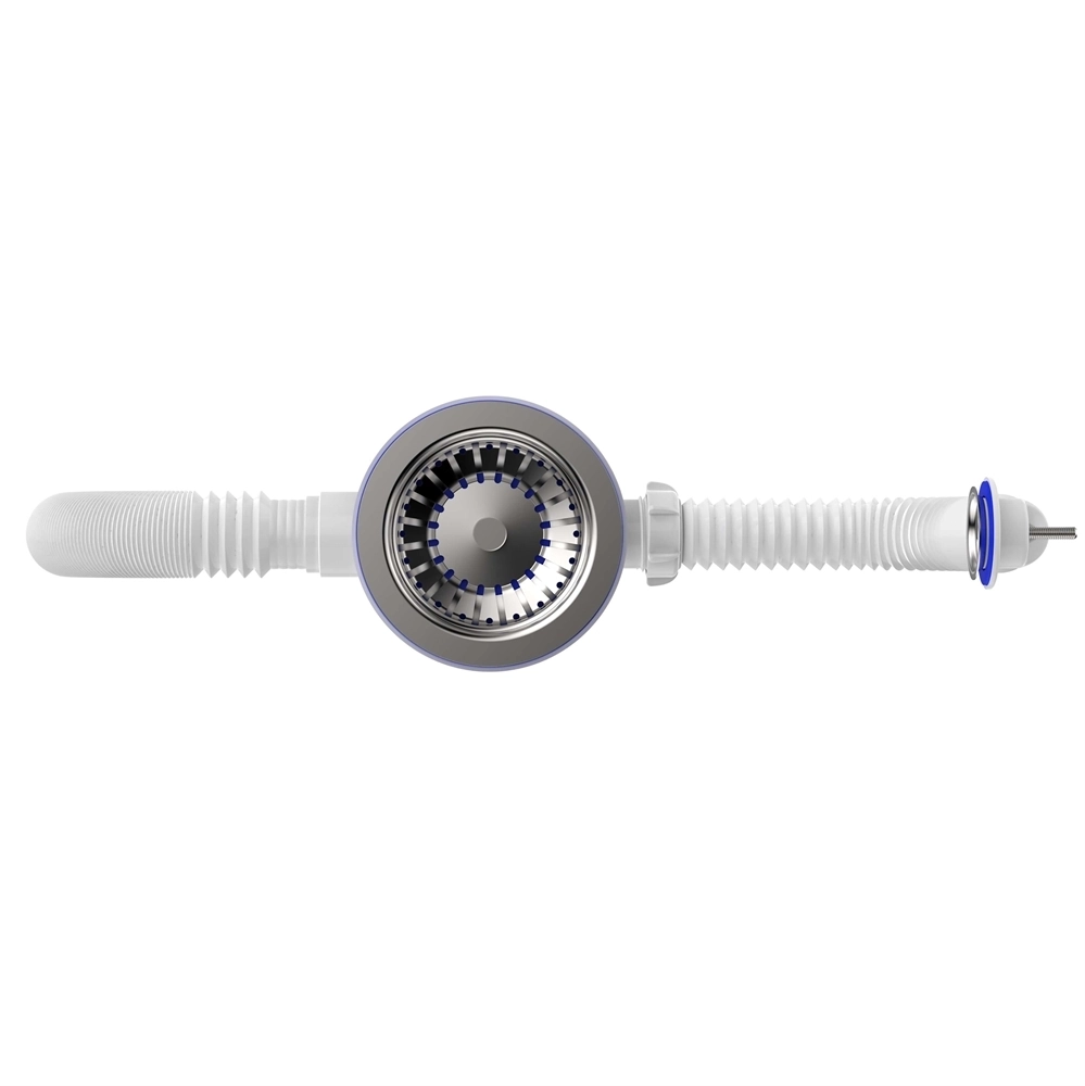 B0139 Сифон для мойки 3½"х40 с круглым переливом с гофротрубой 40х40-50 т тт000015815