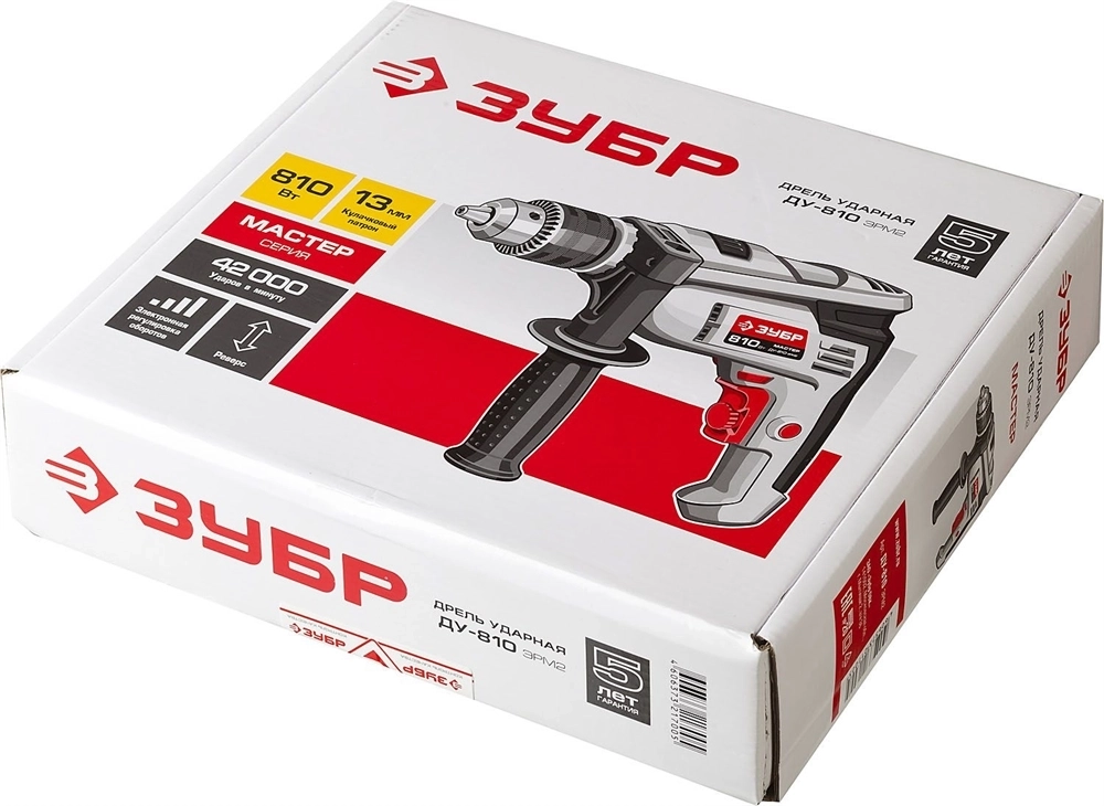 ЗУБР  810 Вт, 13 мм, ударная дрель (ДУ-810 ЭРМ2) ДУ-810 ЭРМ2