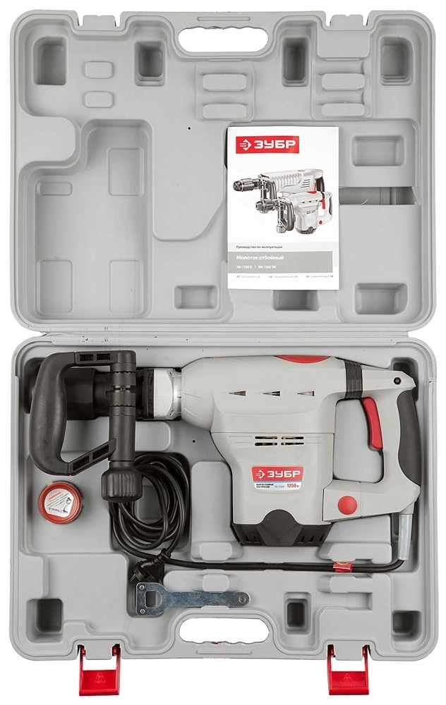 Молоток отбойный ЗУБР Профессионал ЗМ-1250К, SDS-Max, 15 Дж, 7 кг, 3350 уд / мин, 1250 Вт, кейс ЗМ-1250К