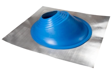 Проходной элемент (мастер флеш) угловой №3.1 (280-460мм) +185 EPDM (металлический неокрашенный фланец) синий GL 457693