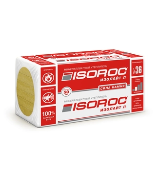 Утеплитель Isoroc Изолайт Л40 1000х600х100 (0,24м3) GL 218966