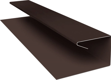 Планка П-образная завершающая сложная Корабельная Доска Grand Line 0,4 ПЭ двухсторонний с пленкой RAL 8017 шоколад (3м) GL 677047