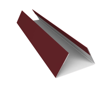 Планка стыковочная составная нижняя Экобрус Grand Line 0,45 Drap ТХ RAL 3005 красное вино (2м) GL 510034