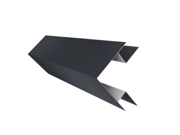 Планка угла внешнего сложного Блок-хаус новый Grand Line 0,5 Drap RAL 7024 мокрый асфальт (2м) GL 704477