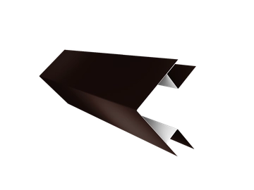 Планка угла внешнего сложного Экобрус Grand Line 0,5 Rooftop Бархат RAL 8017 шоколад (3м) GL 513050