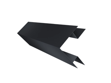 Планка угла внешнего сложного Блок-хаус новый Grand Line 0,5 Атлас с пленкой RAL 7024 мокрый асфальт (3м) GL 568235