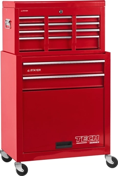 STAYER  616 х 330 х 742 мм, комбо, инструментальная тележка с 2 полками + ящик с 7 полками (38909-K) 38909-K
