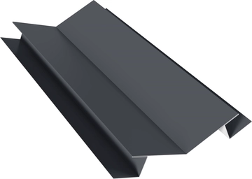 Планка угла внутреннего сложного 135 градусов Блок-хаус новый Grand Line 0,5 Rooftop Бархат RAL 7024 мокрый асфальт (2м) GL 807390
