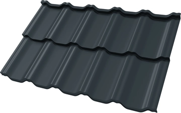 Профиль волновой "Квинта Уно" ("Kvinta Uno") 0,45 Drap RAL 7016 антрацитово-серый GL 233718