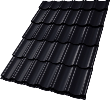 Профиль волновой "Квинта Юг" 0,45 Drap ТР RAL 9005 черный GL 713548