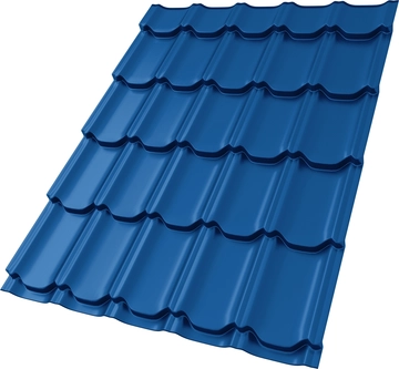 Профиль волновой "Квинта плюс" ("Kvinta plus") 0,45 ПЭ RAL 5005 сигнальный синий GL 159585