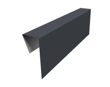 Планка приемная оконная фибросайдинга Grand Line 0,45 ПЭ с пленкой RAL 7024 мокрый асфальт (3м) GL 615035