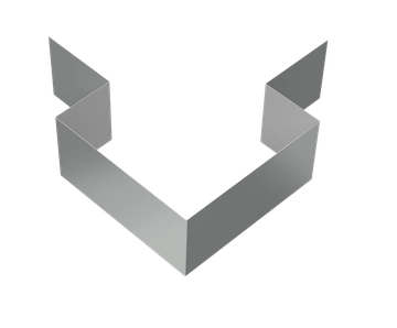 Угол внешний симметричный фибросайдинга Grand Line 0,45 ПЭ с пленкой RAL 9006 бело-алюминиевый (2м) GL 692048