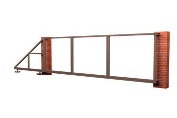 Ворота откатные Жалюзи к кирпичному столбу 2,0х5,5 RAL 8017 GL 609091