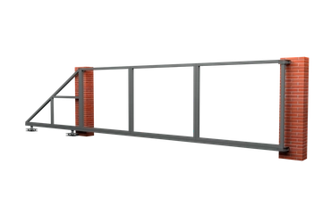 Ворота откатные Жалюзи к кирпичному столбу 2,0х5,5 RAL 7016 GL 728809