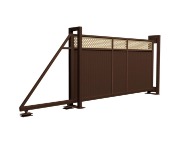 Ворота откатные Estet Plus 2,4х4,5 RAL 8017/1014 GL 74916