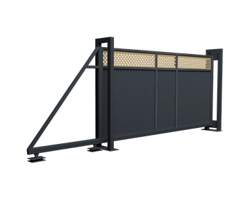 Ворота откатные Estet Plus 2,4х4,5 RAL 7024/1014 GL 414399