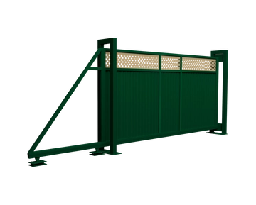 Ворота откатные Estet Plus 2,4х4,5 RAL 6005/1014 GL 110080