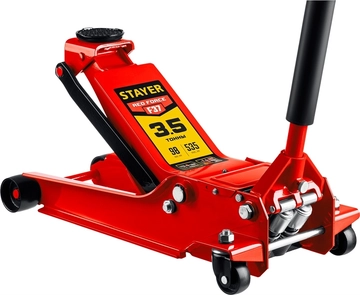 STAYER  F-37 RED FORCE, 3.5 т, 98 - 535 мм, универсальный подкатной домкрат для СТО, Professional (43158-3.5) 43158-3.5